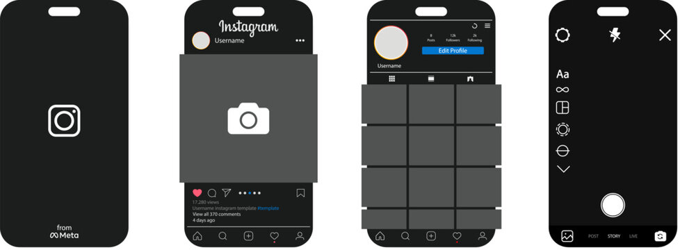 Instagram. Instagram mockup. Instagram mobile App interface template on Apple Iphone mockup. Mockup page template. Kyiv, Ukraine - Sep 23, 2026