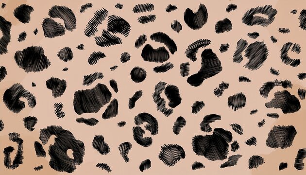 hand drawn black ink leopard spots polka dot on beige background for design textiles packaging fabrics and home decor wallpapers