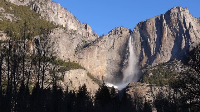 The amazing Yosemite Falls at Yosemite National Park in California.