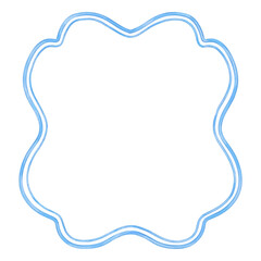Fototapeta premium Blue watercolor frames, Elegant decorative border