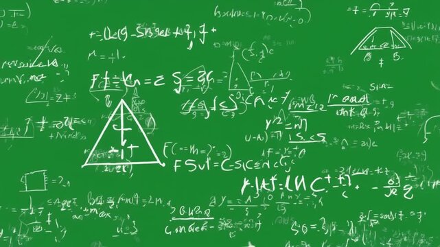 Math Equation Green Screen Background Animation