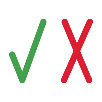 Green Checkmark and Red Cross Symbols
