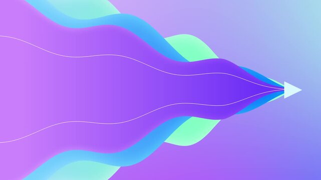 Abstract gradient waves converging into arrow motion