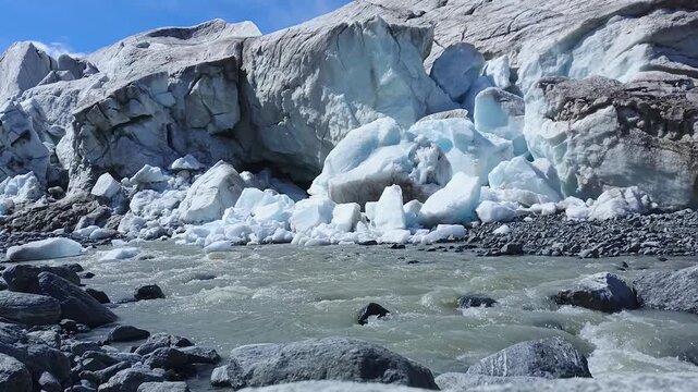 Russia. Altai Mountains. View of the Sofia Glacier.