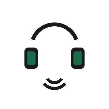 Screen reader headphones audio waves outline icon v2