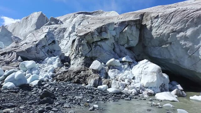 Russia. Altai Mountains. View of the Sofia Glacier.

