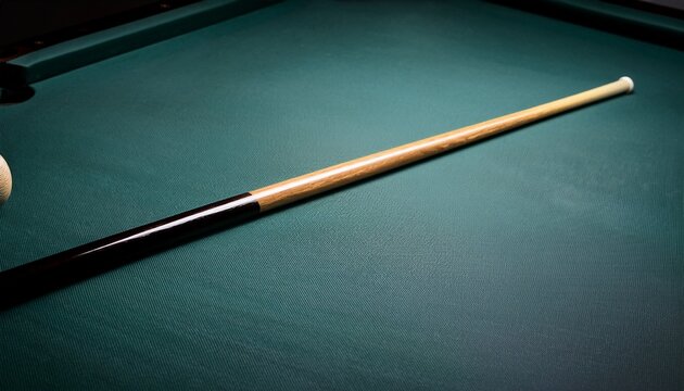a straight polished cue stick with black tips perfect for a game of billiards or pool