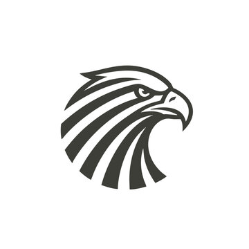 Minimalist eagle head profile vector illustration with clean lines and sharp beak minimalist illustration predator strength