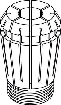Industrial metal collet chuck component for precision machining.