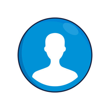 Blue User Profile Icon With Circular Background And White Person Silhouette For Account Interface