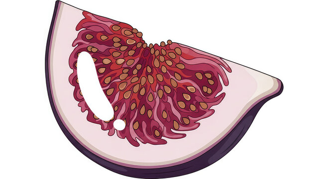 Fresh fig slice illustration isolated on white background