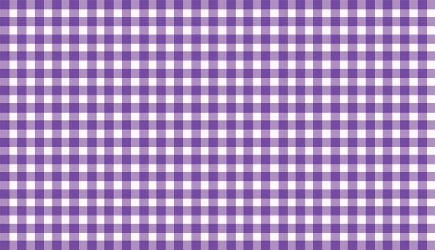 Purple and white checkered pattern seamless textile background design.