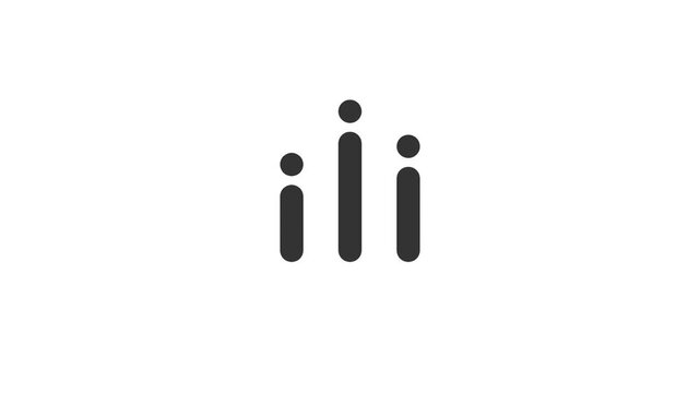 Minimalist graphic interface icon animation with shifting geometric bars