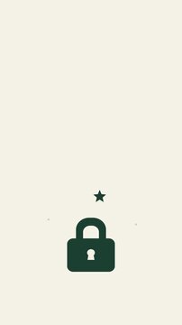 vector lock animation with solid color fill