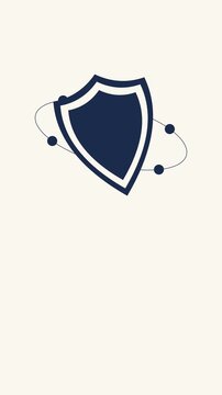 vector shield animation with solid color fill