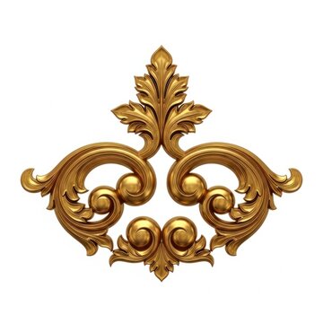 Elegant gold decorative leaf and scroll design