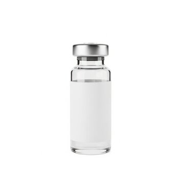 Empty glass vial with metal cap