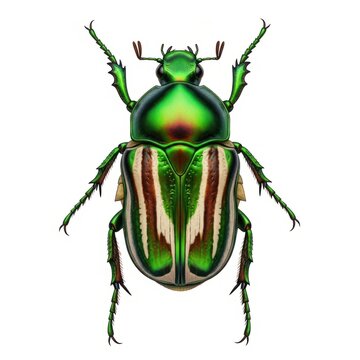 Beautiful green beetle illustration vector