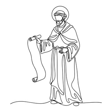 Biblical prophet holding a scroll