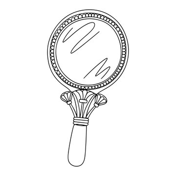 Ornate antique hand mirror