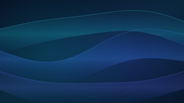 Abstract Dark Blue Flowing Layered Waves With Smooth Curves and Soft Glowing Motion Background