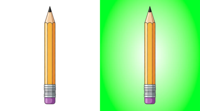 Two sharpened wooden pencils with purple eraser ends