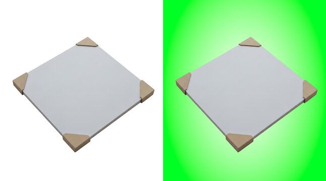Minimalist flat pack furniture assembly corners 3D rendering