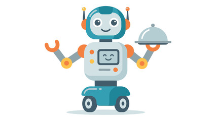 Fototapeta premium Robot Serving Food with Tray