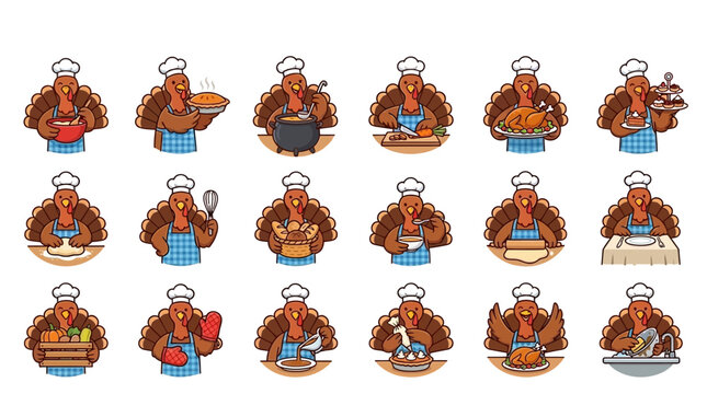 Thanksgiving Turkey Chef Characters Cooking Set