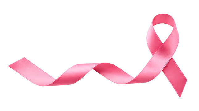 Realistic Pink Satin Breast Cancer Awareness Ribbon