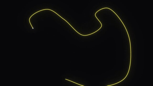 Premium Formula Racing Circuit Motion Graphic Showing Animated Glowing Path of Grand Prix Race Track