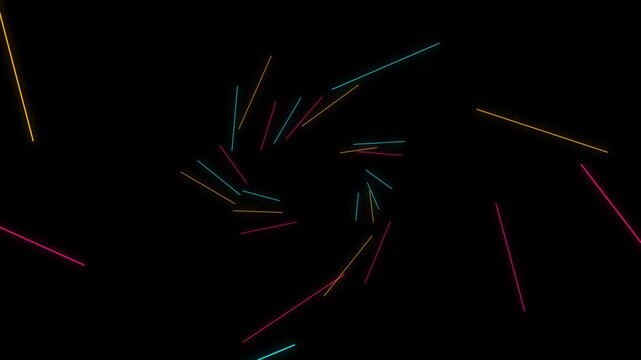 Abstract digital background with glowing neon lines in a spiral pattern