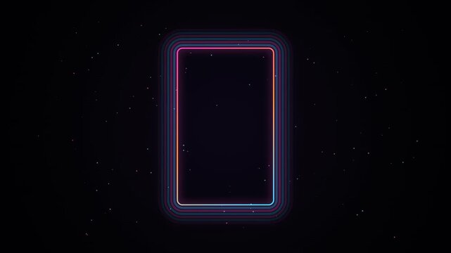 Neon frame glowing in space
