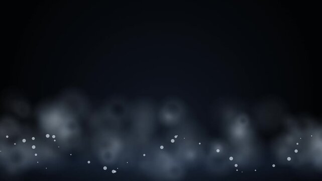 Abstract dark background with glowing particles and soft bokeh effect