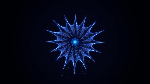 Abstract glowing blue star shape illustration