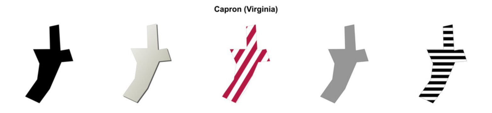 Capron (Virginia) blank outline map set