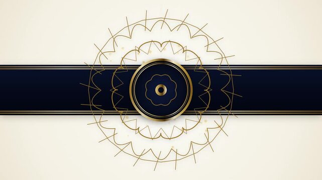 Luxury gold mandala design on dark blue banner background
