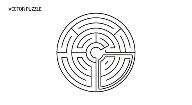 Circular Maze Labyrinth Graphic Design