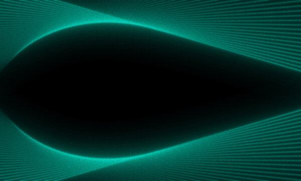 Abstract green light lines forming an oval shape