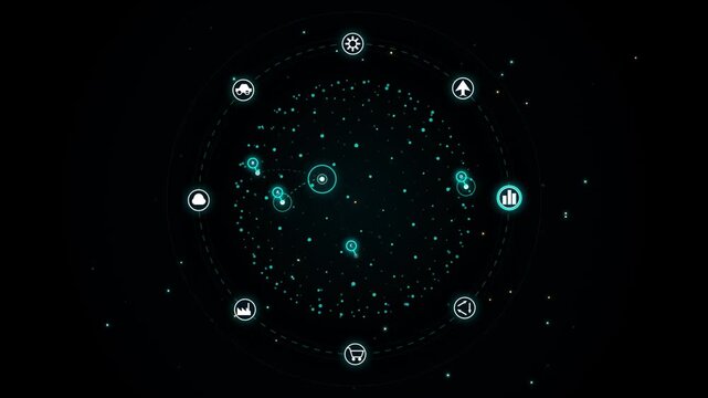 Digital global network connection with Hud interface and data