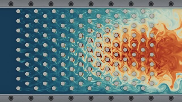 Coolant flow through pin fin cold plate, CFD heat transfer simulation
