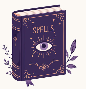 Spell book halloween decoration vector