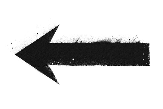 Splatter Effect Left Pointing Arrow Isolated Design