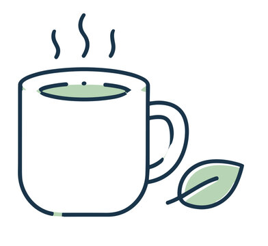 Black coffee and tea intermittent fasting icon vector