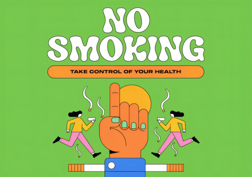 Bold Anti-Smoking Campaign Graphic Emphasizing Health Awareness And Control