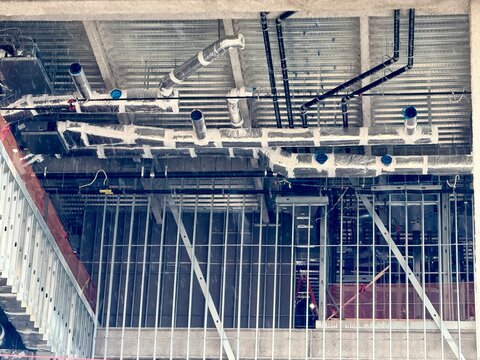 Industrial construction site interior background
