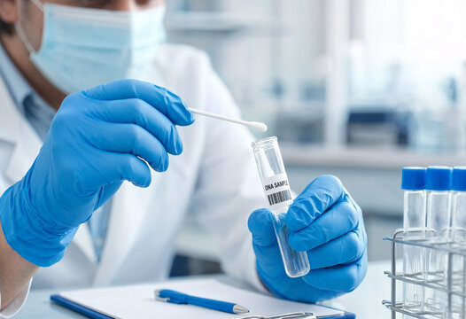 Laboratory Technician Conducting Dna Sample Analysis For Research Purposes In A Lab Setting.
