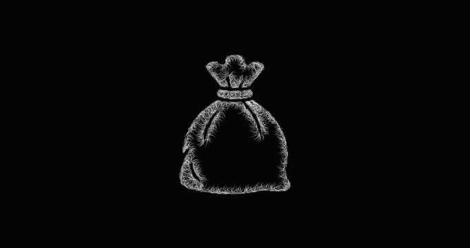 Sketch trash bag icon animation - smooth progressive reveal