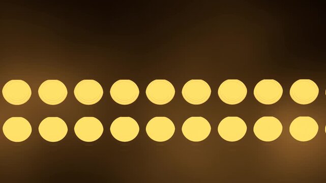 Golden Bokeh Light Garland Floating Across a Dark Background