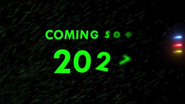 Coming soon 2027 text with blue neon glow effect year date announcement typography future year date announcement typography future